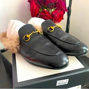 Authentic Gucci Princetown Fur Slides